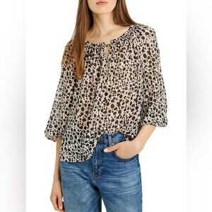 Sanctuary EUC❤️Black and Tan Patterned Peasant Blouse